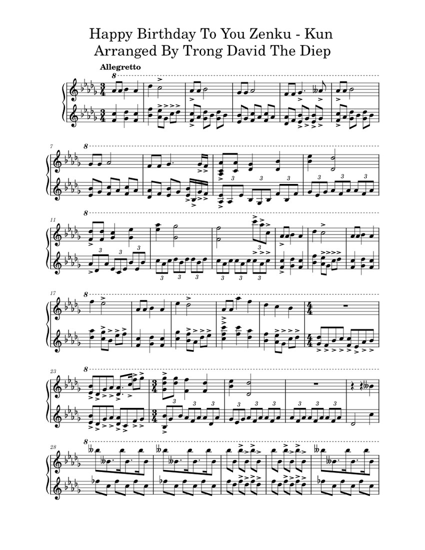 Happy Birthday to You – Misc Traditional Sheet music for Piano (Solo ...