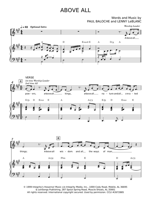 Above all - Paul Baloche