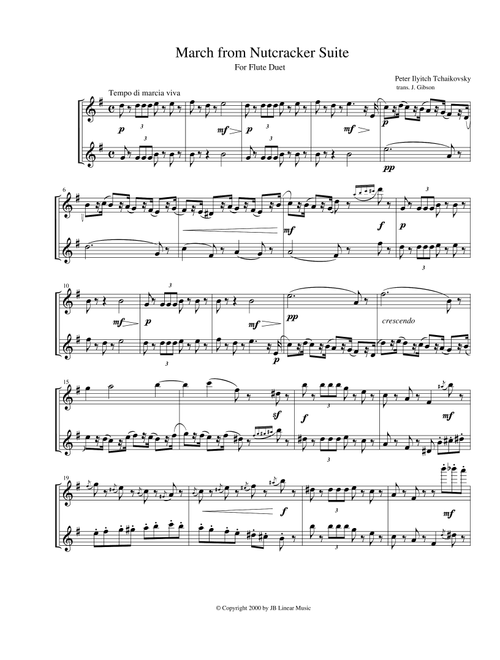 3 Pieces from The Nutcracker for Flute Duet (Arr. John Gibson) - Tchaikowsky (Flute Duet)