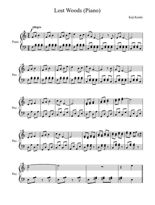 Ocarina of Time: Lost Woods (Piano)