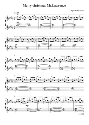 坂本龍一 Merry Christmas Mr. Lawrence ピアノ譜 Play Official version of Merry Christmas, Mr. Lawrence Sheet