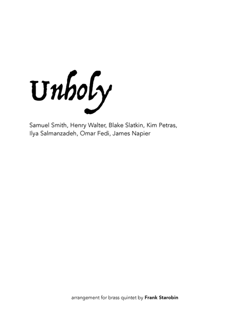 Unholy (Arr. Frank Starobin) - Sam Smith Feat. Kim Petras (Brass Ensemble)