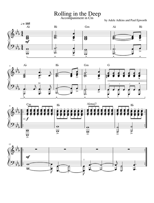 Rolling in the Deep | Adele | Piano