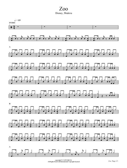 Zoo (Arr. COPYDRUM) - Shakira (Drums)