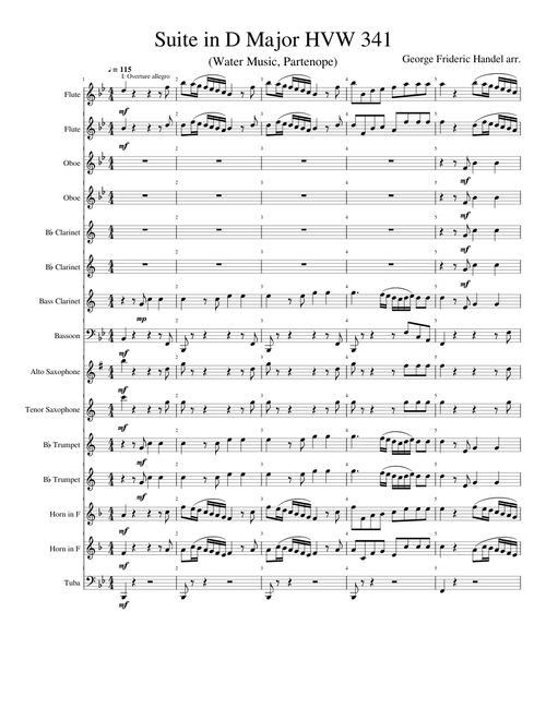 "Water Piece" Suite in D Major for Trumpet(s) HVW 341