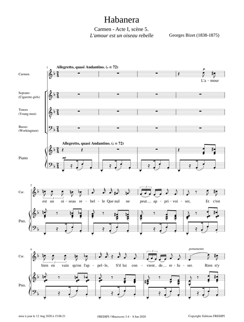 Carmen acte I.5, Habanera by Georges Bizet