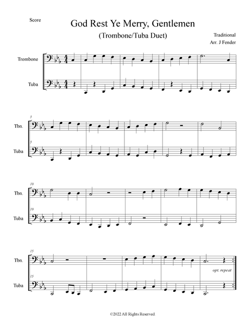 God Rest You Merry, Gentlemen (Arr. Jerremy Fender) - Garth Brooks, Pentatonix (Instrumental Duet)