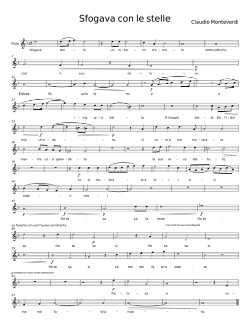 Sfogava con le stelle - Claudio Monteverdi