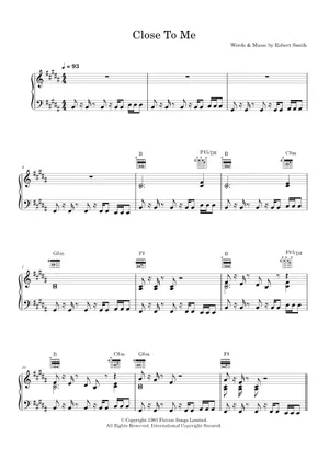Close to Me - The Cure Sheet music for Cello (Solo Close to Me - The Cure Sheet music for Cello (Solo