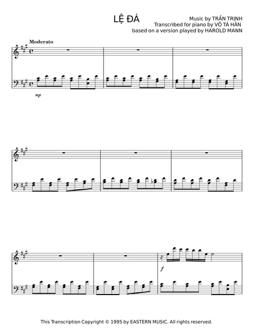 LỆ ĐÁ – TRẦN TRỊNH;HAROLD MANN
