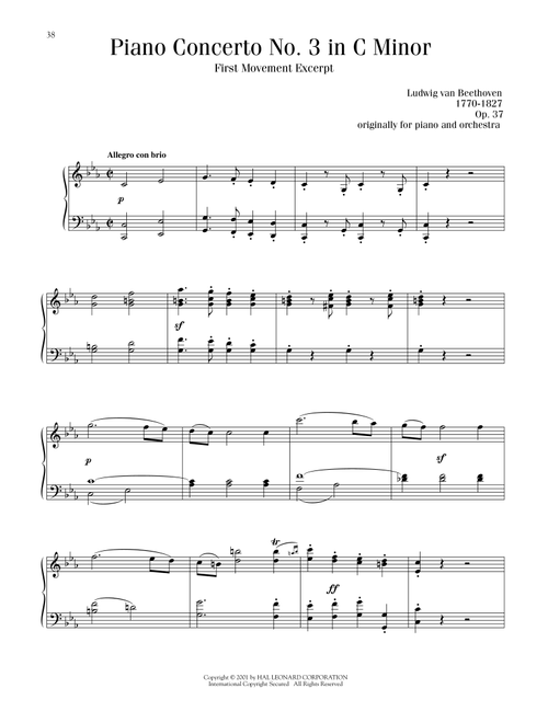 Piano Concerto No. 3, Op. 37 - Ludwig Van Beethoven (Piano Solo)