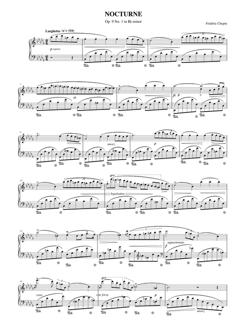 Nocturne Opus. 9 No. 1 in b flat minor – Lùn 6a2 –