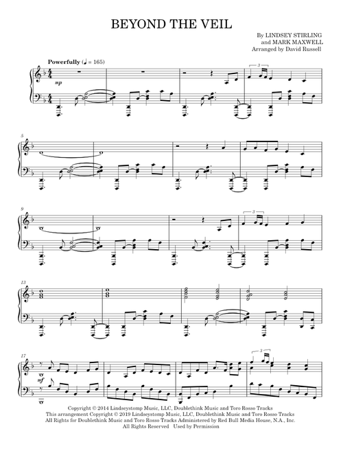 Beyond the veil - Lindsey Stirling (Piano Solo)