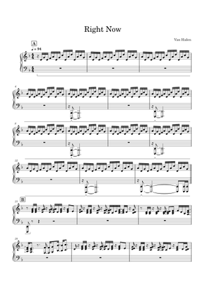 Right Now - Van Halen Sheet Music for Piano (Solo) | MuseScore.com