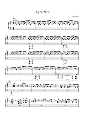 Right Now - Van Halen Sheet Music for Piano (Solo) | MuseScore.com