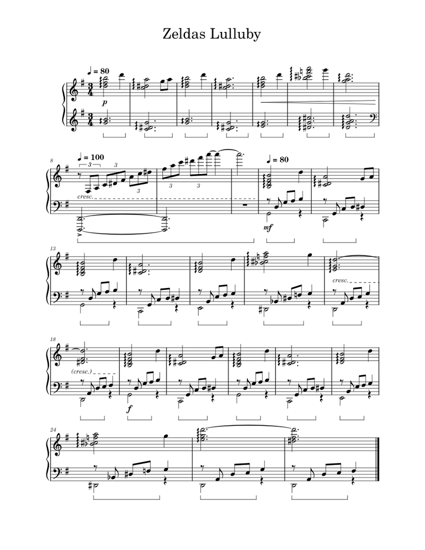 Zeldas Lulluby Sheet Music for Piano (Solo) easy | MuseScore.com
