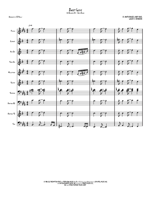 Sweet Love (Arr. J.D. Kelly) - Anita Baker (Marching Band)