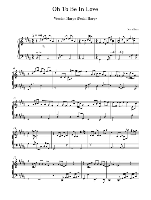 Oh to be in love – Kate Bush - Pedal Harp