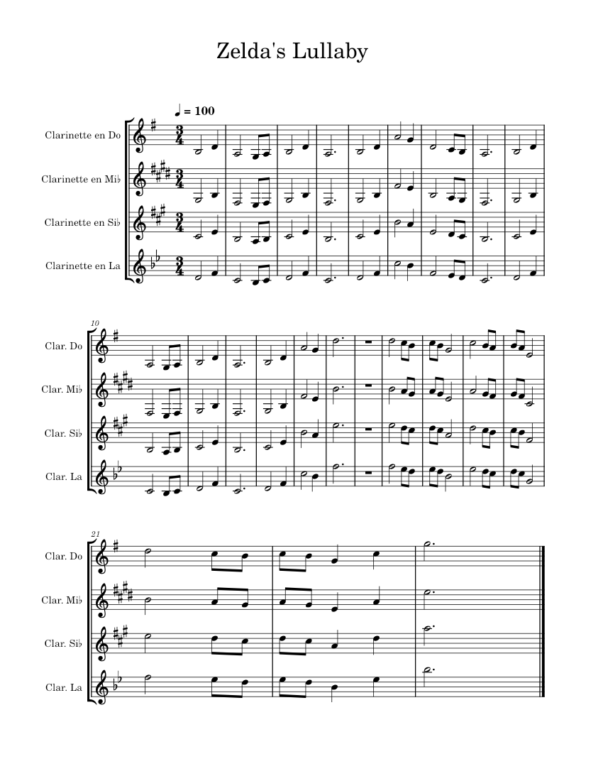 Zelda's Lullaby – Koji Kondo Zelda's Lullaby score Sheet Music for ...