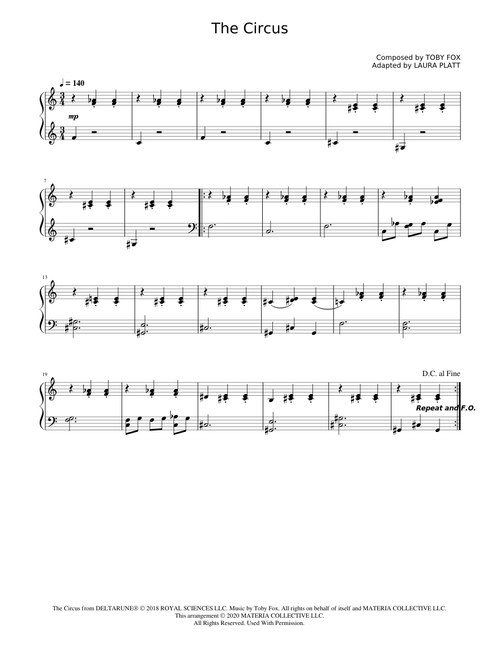 The Circus (DELTARUNE Chapter 1 Piano Score) - Toby Fox