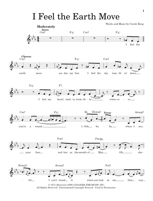 I Feel The Earth Move - Carole King (Pro Vocal)