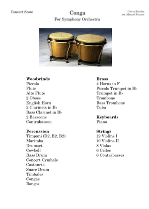 Conga Sheet Music with Chords for Piano (Solo) easy | MuseScore.com