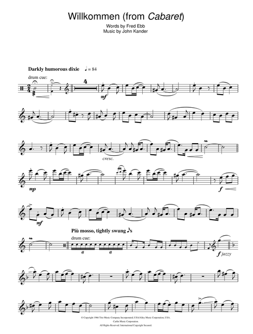 Willkommen (from Cabaret) - Kander & Ebb (Flute Solo)