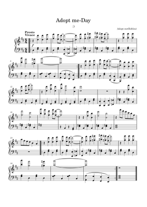 Day Theme – Adopt Me Sheet Music for Piano (Solo) easy | MuseScore.com