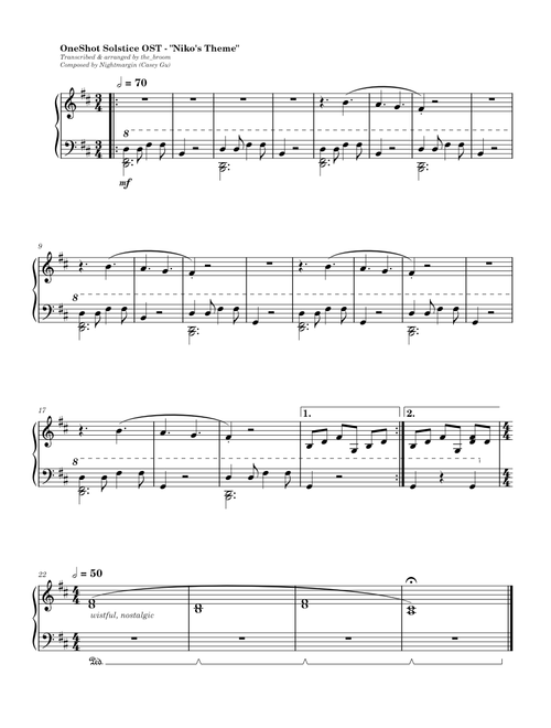 OneShot - Niko's Theme – Nightmargin (Casey Gu)