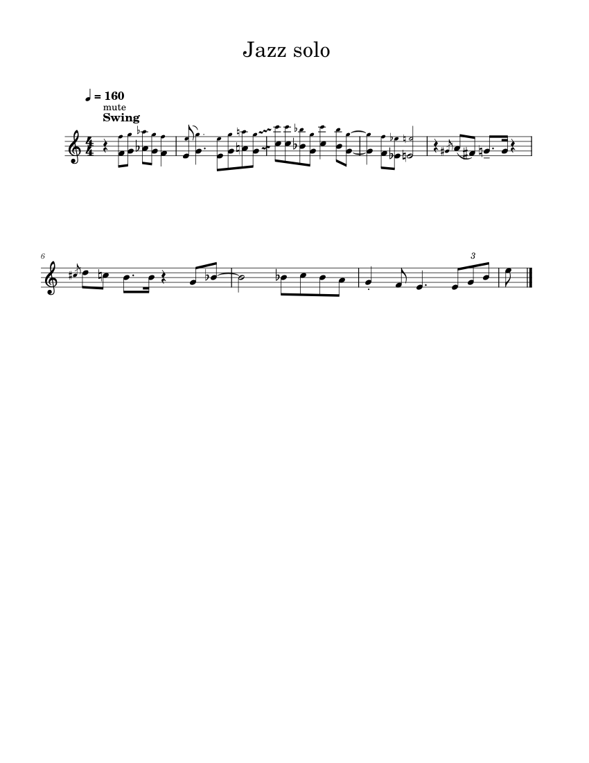 Jazz solo Sheet music for Trumpet in b-flat (Solo) | Musescore.com