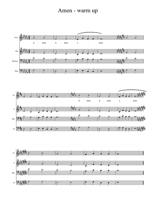 Choir warm up - amen