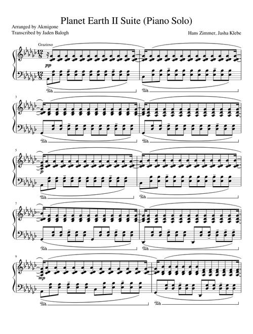 Planet Earth II Suite Piano Solo