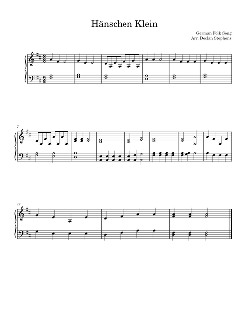 Hänschen Klein – Germany Folk Song