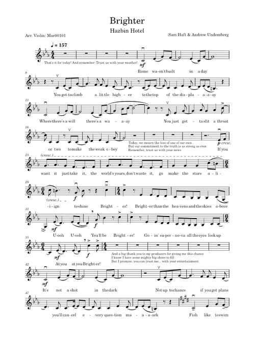Brighter - Hazbin Hotel Solo Violin cover