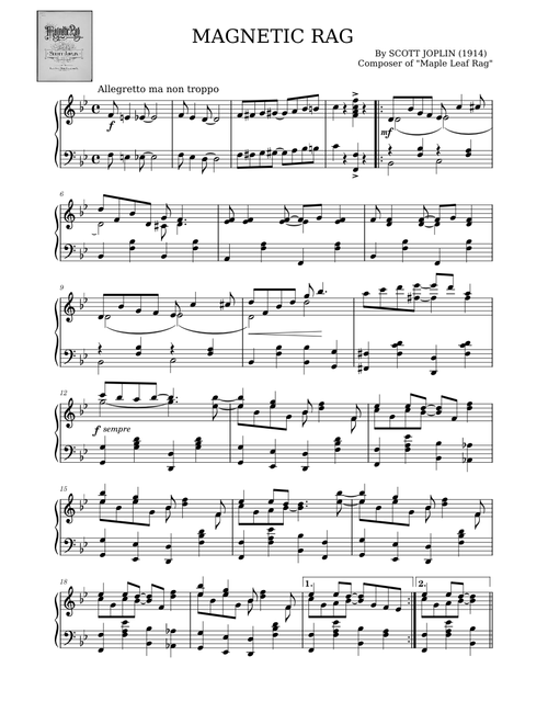 Magnetic Rag by Scott Joplin (1914)