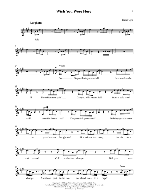 Wish You Were Here (Arr. TTP) - Pink Floyd (Trumpet Solo)