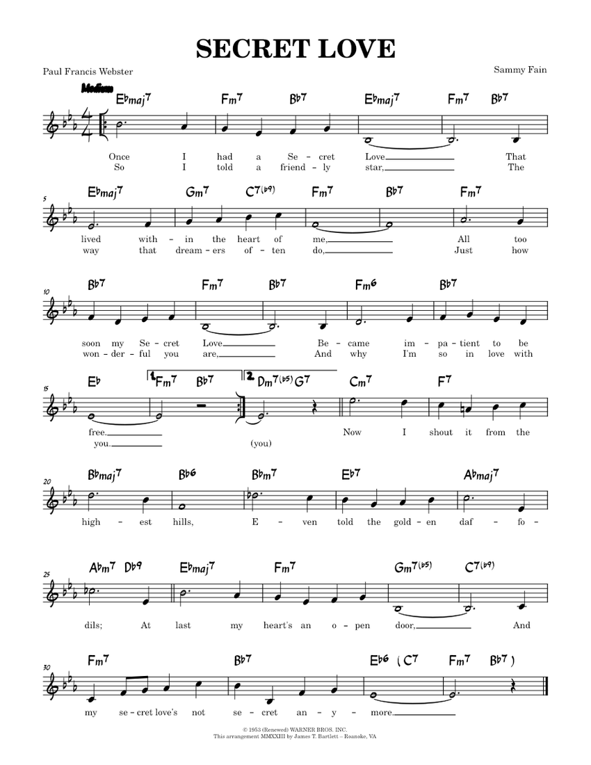 Secret Love lead Sheet Sheet Music For Piano Solo Musescore secret-love-lead-sheet-sheet-music-for-piano-solo-musescore