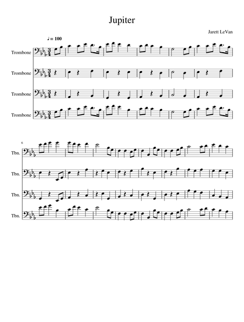 Jupiter-Gustav Holst-Trombone Quartet