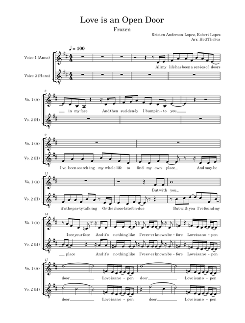 Love Is An Open Door (from Disney's Frozen) – Kristen Bell, Santino Fontana Love is an Open Door