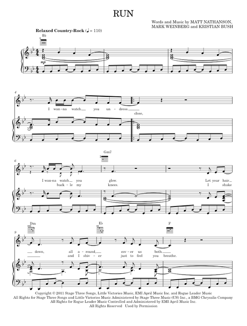 Run - Matt Nathanson (Piano-Vocal-Guitar)