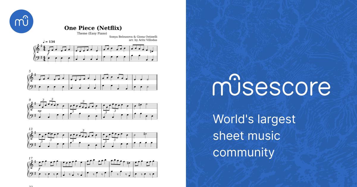 One Piece (Netflix) [Easy Piano] Sheet Music for Piano (Solo ...