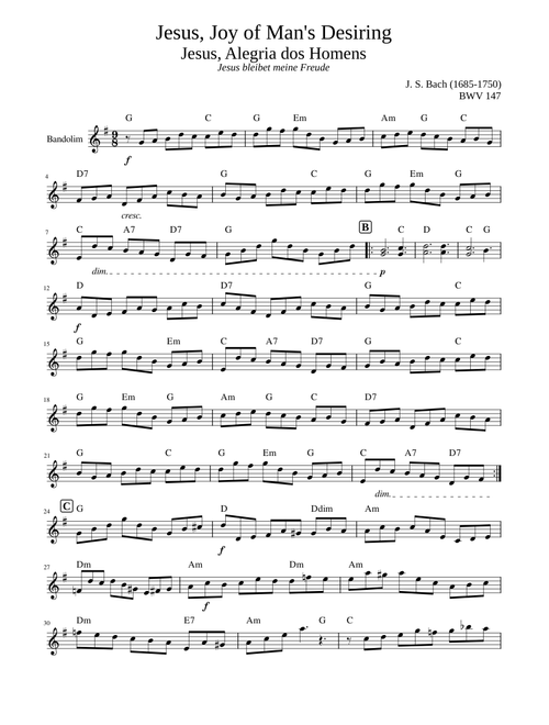 Jesus Alegria dos homens  – Johann Sebastian Bach Jesus, Alegria dos Homens/J. S. Bach
