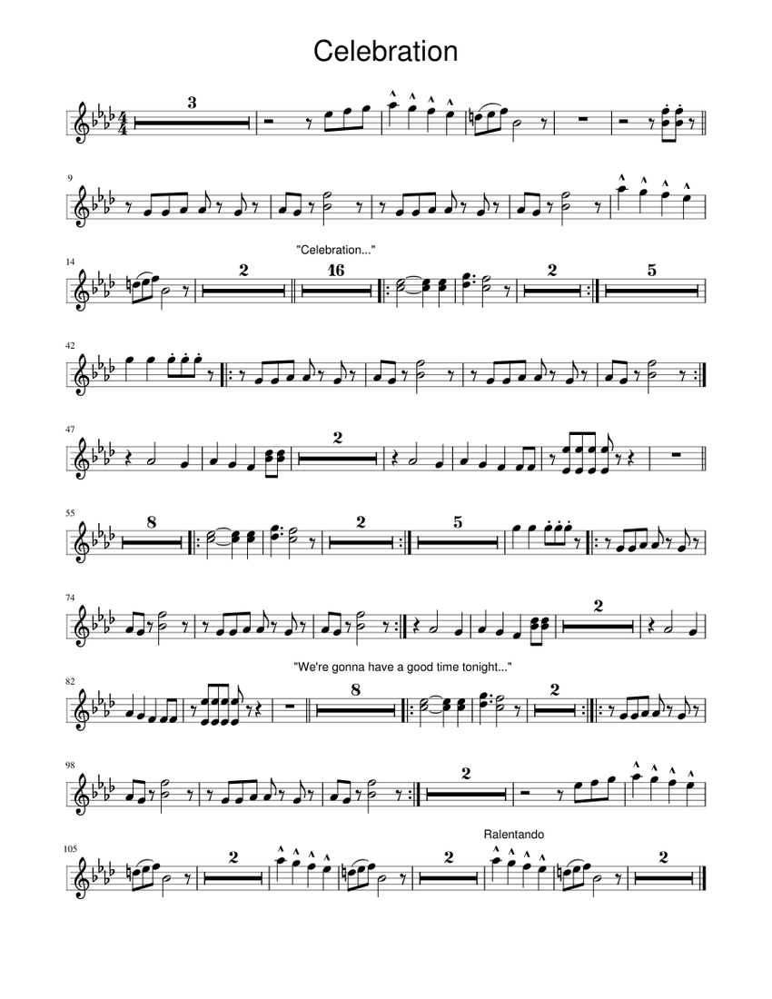 Celebration Sheet music for Saxophone tenor (Solo