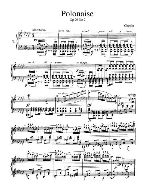 Chopin- Polonaise in E flat minor, Op. 26 No. 2 (Arr. Harry Sebastian) (Piano Solo)