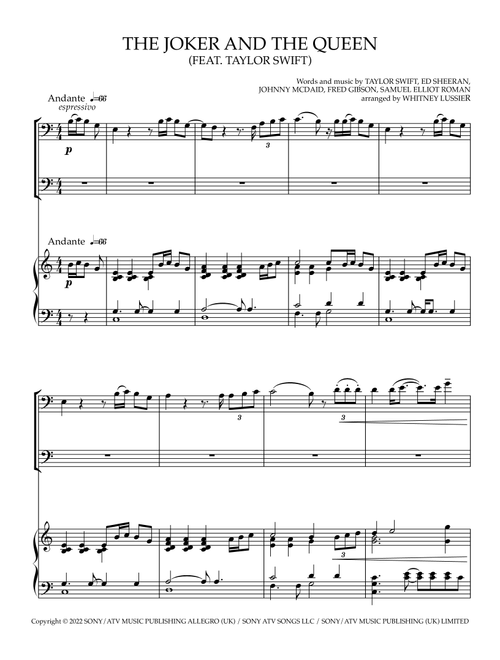 The Joker And The Queen (feat. Taylor Swift) (Arr. Whitney Lussier) - Ed Sheeran (Cello Duet)