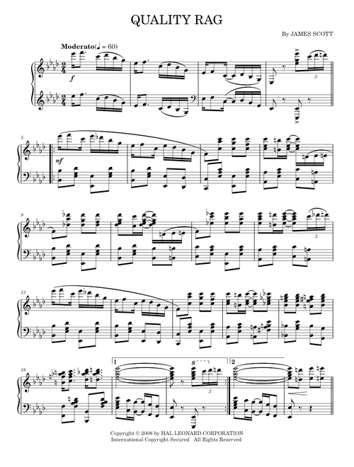 Quality Rag - James Scott (Piano Solo)