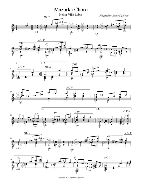  Mazurka Choro by Heitor Villa Lobos