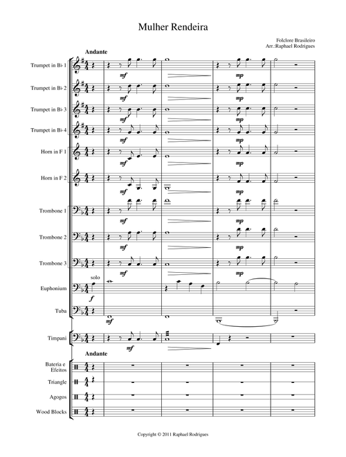 Mulher Rendeira (Arr. Raphael Rodrigues) - Brasilian folklore (Large Ensemble)