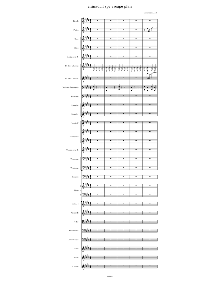 spy_mysterious Sheet music for Piano, Trombone, Flute piccolo, Flute