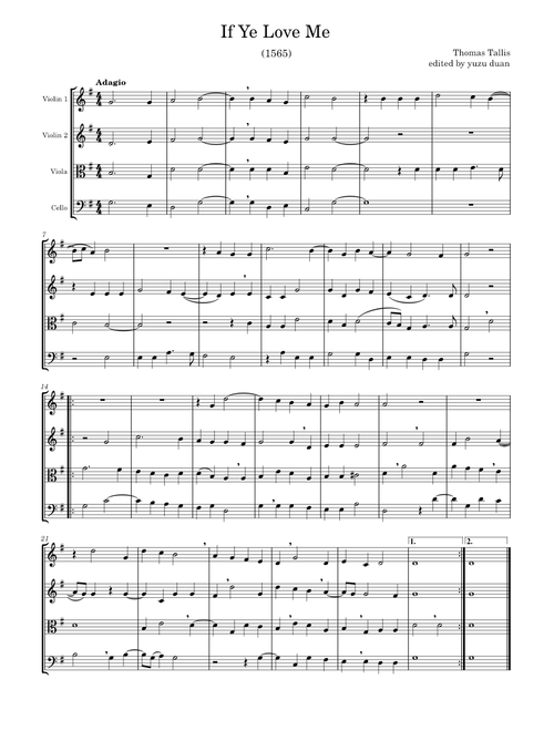 If Ye Love Me (string quartet)